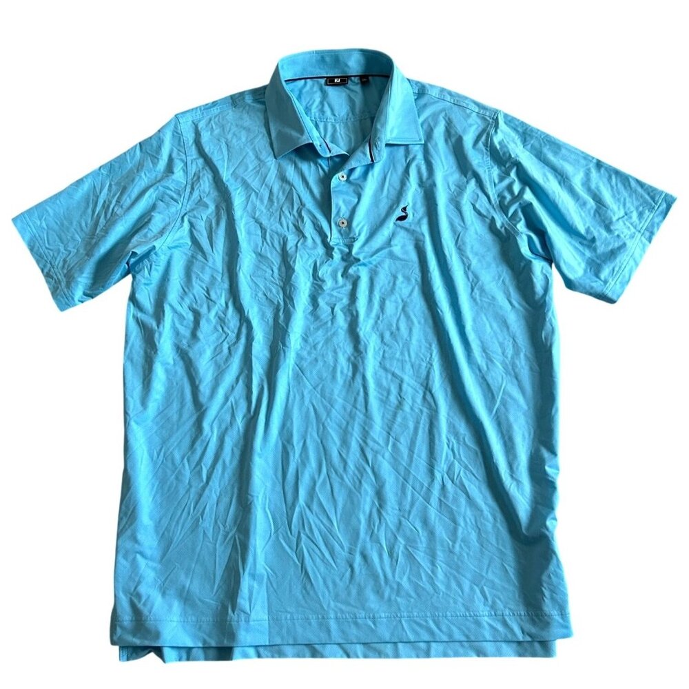 Footjoy Men's Sz 2XL Polo Shirt Golf Light Blue Short Sleeve